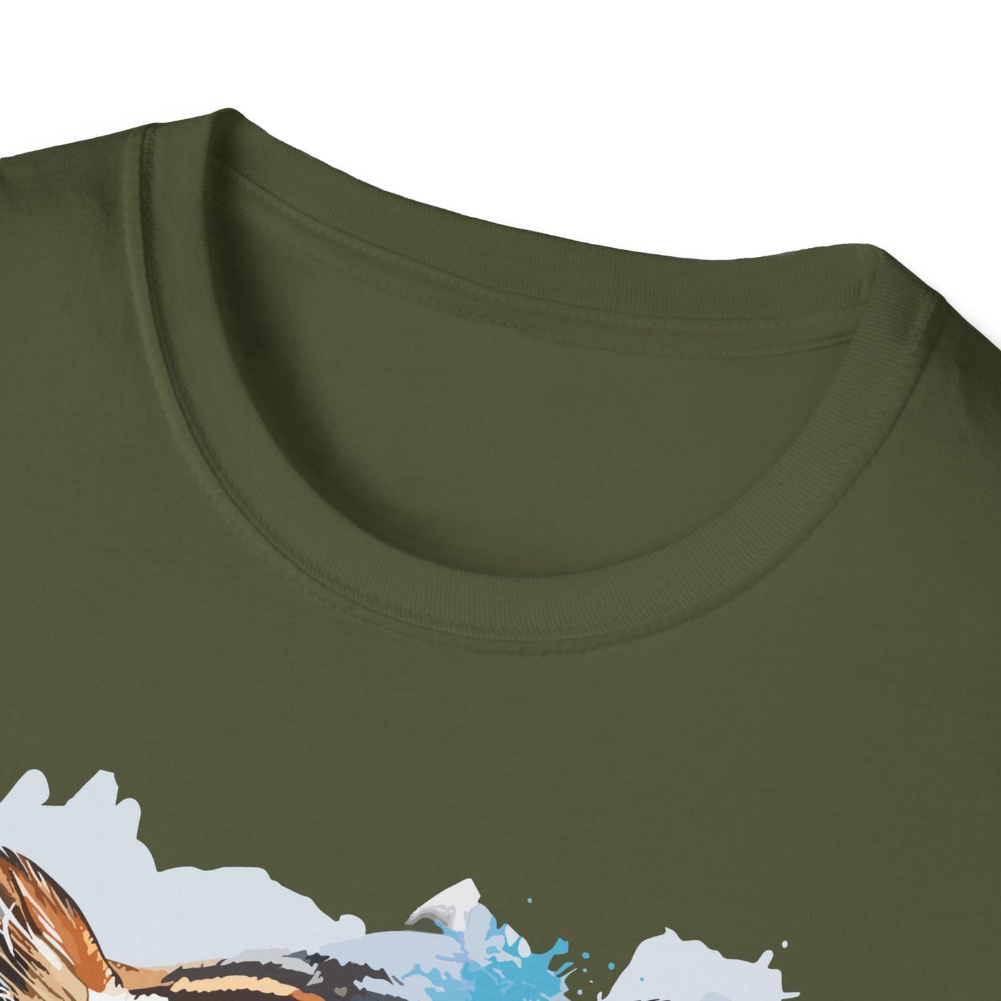 Intellectual Tiger Graphic Tee - Watercolor Feline Elegance T-Shirt - Unisex Softstyle T-Shirt