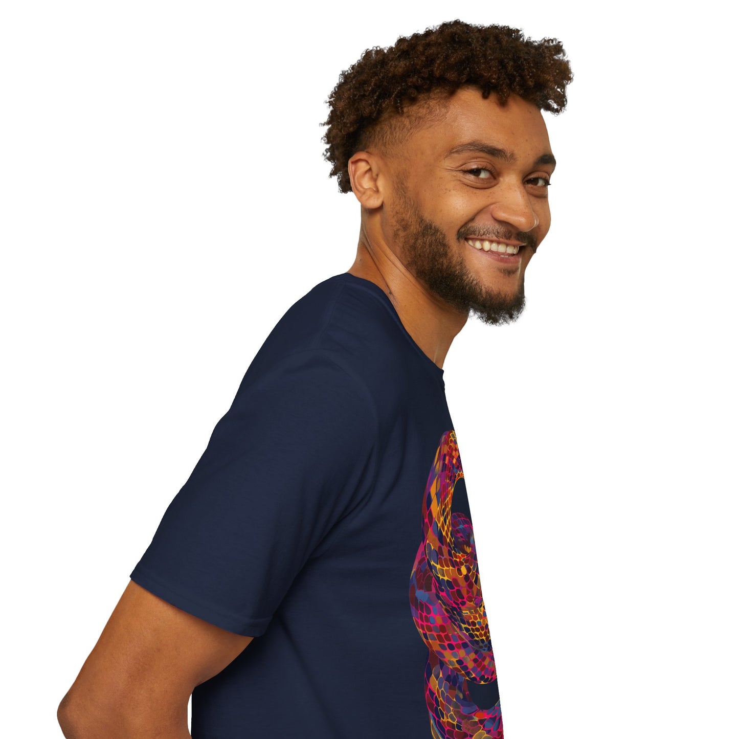 Serpentine Spectrum Tee - Vivid Rainbow Snake T-Shirt - Unisex Softstyle T-Shirt