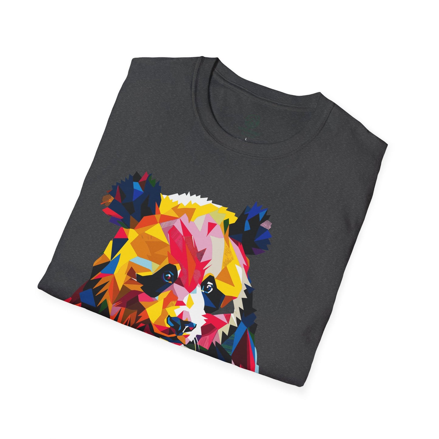 Kaleidoscope Panda Tee - Geometric Colorburst Panda T-Shirt - Unisex Softstyle T-Shirt