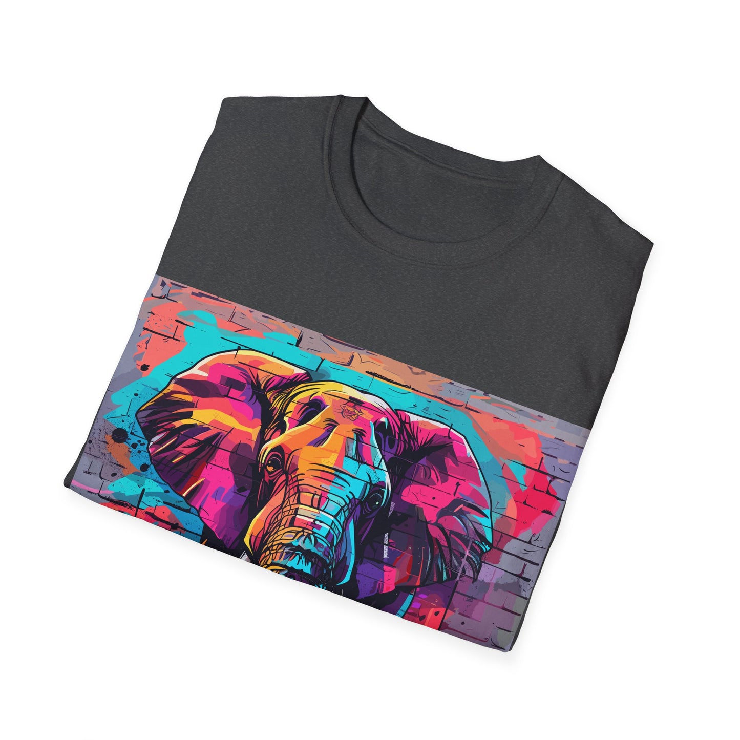 Urban Safari Elephant Tee - Cosmic Graffiti Elephant T-Shirt - Unisex Softstyle T-Shirt