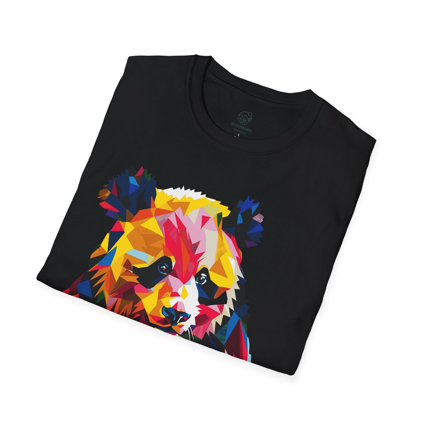 Kaleidoscope Panda Tee - Geometric Colorburst Panda T-Shirt - Unisex Softstyle T-Shirt