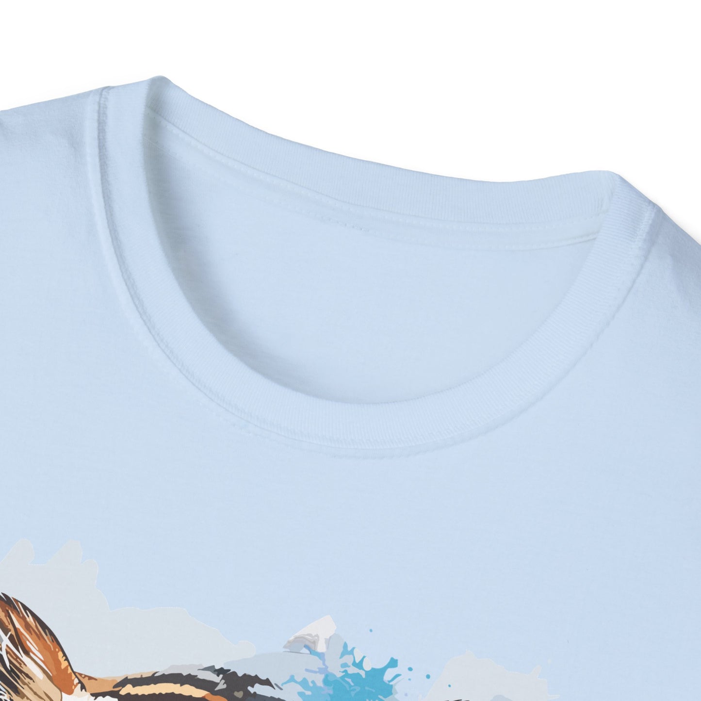 Intellectual Tiger Graphic Tee - Watercolor Feline Elegance T-Shirt - Unisex Softstyle T-Shirt