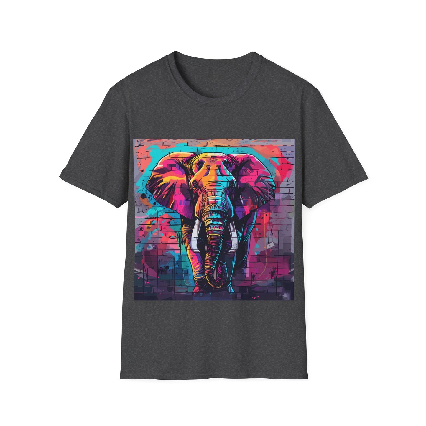 Urban Safari Elephant Tee - Cosmic Graffiti Elephant T-Shirt - Unisex Softstyle T-Shirt