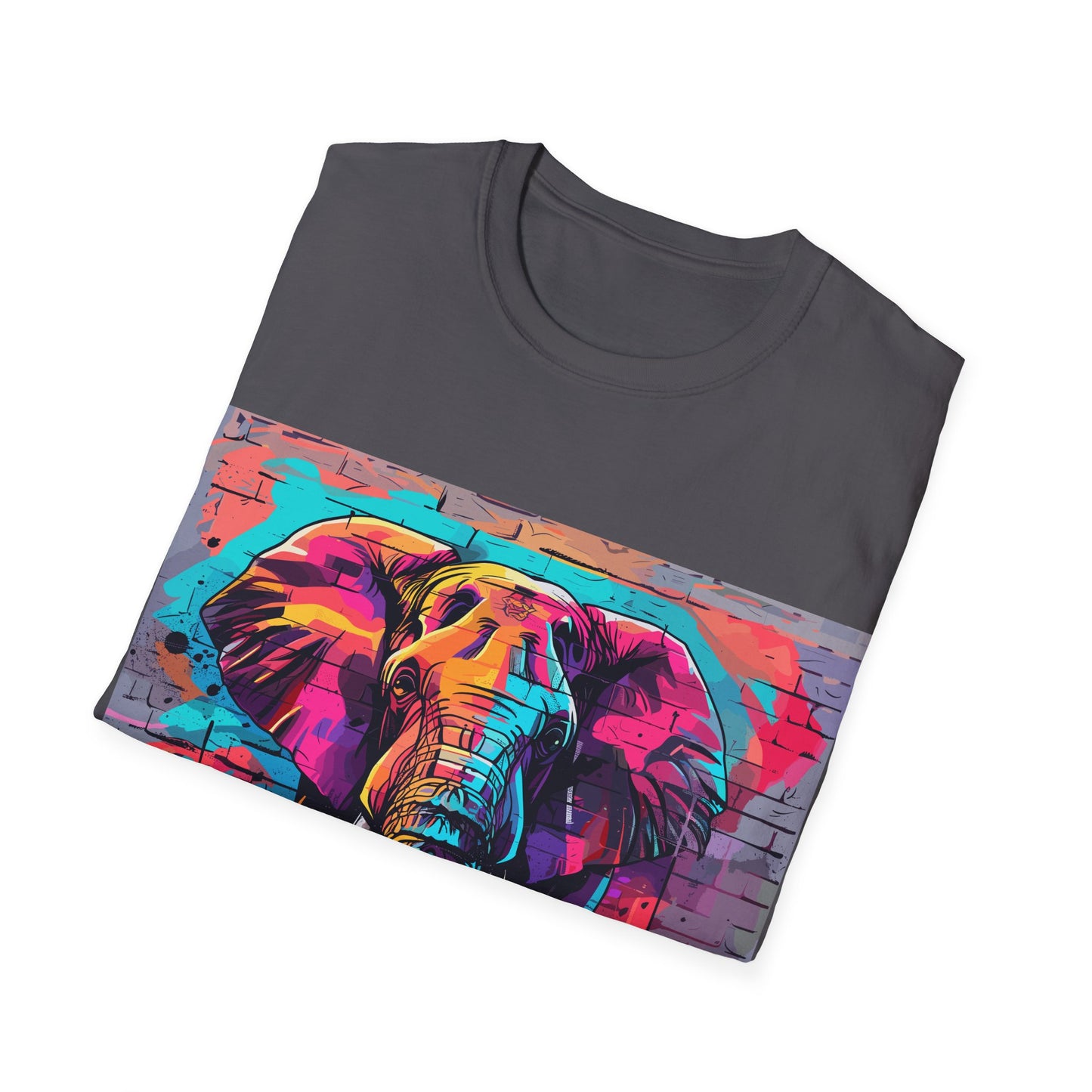 Urban Safari Elephant Tee - Cosmic Graffiti Elephant T-Shirt - Unisex Softstyle T-Shirt