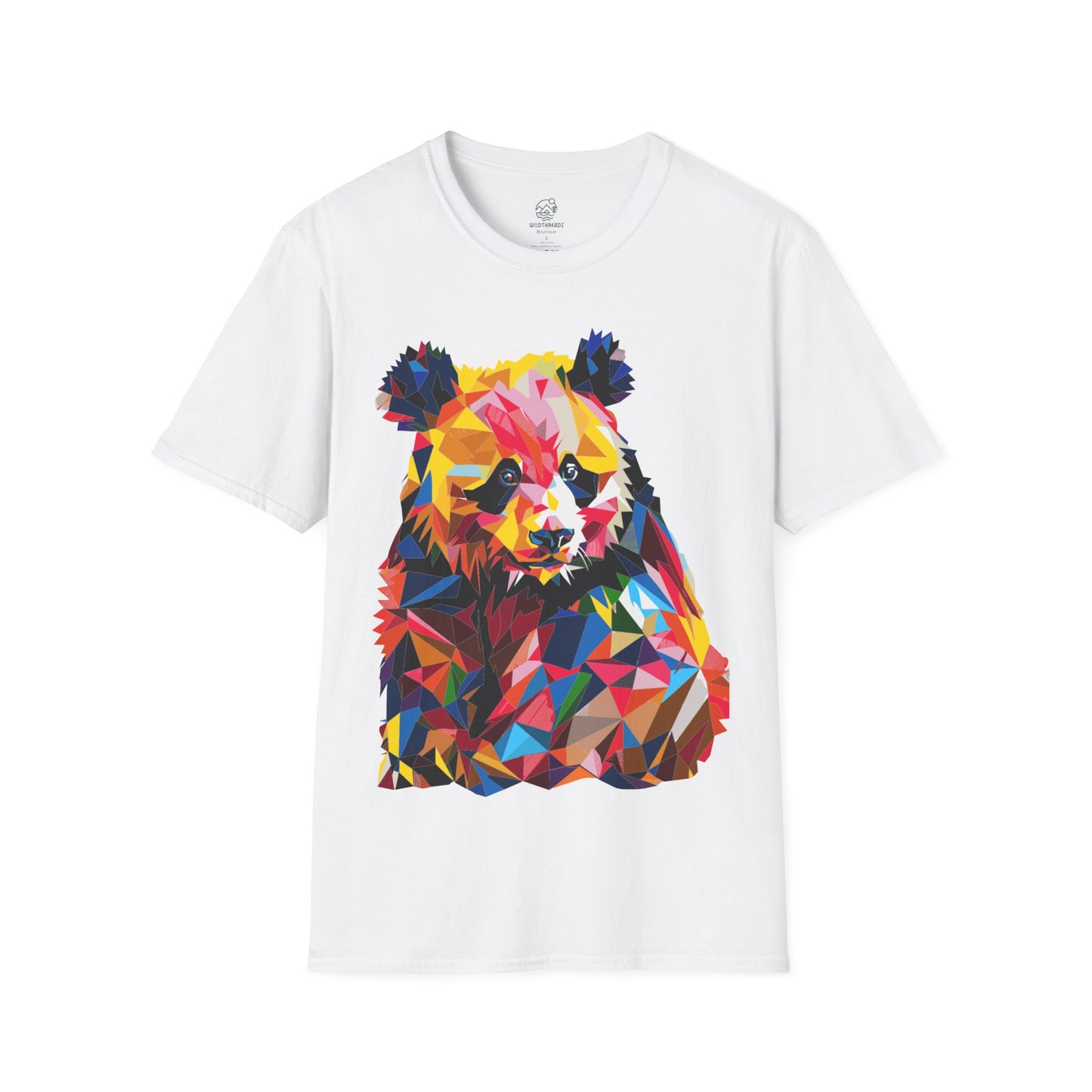 Kaleidoscope Panda Tee - Geometric Colorburst Panda T-Shirt - Unisex Softstyle T-Shirt