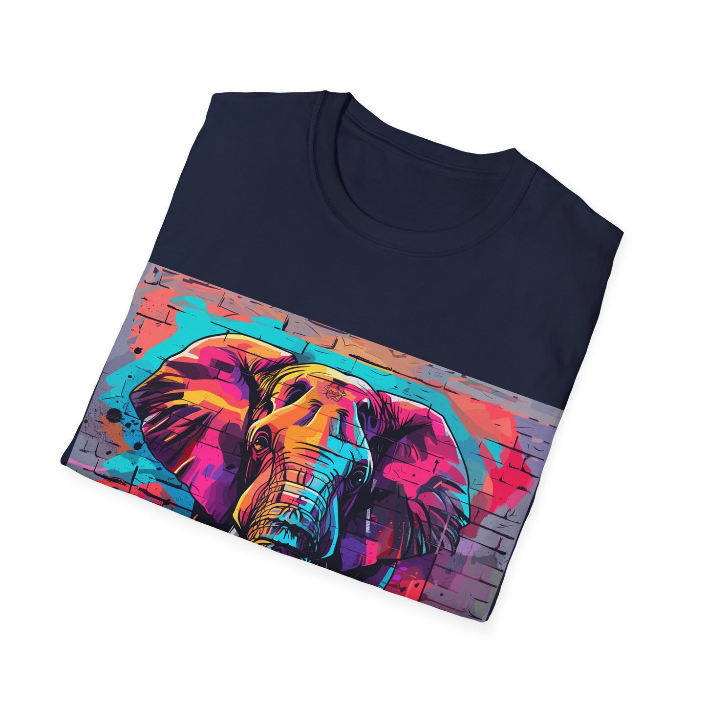 Urban Safari Elephant Tee - Cosmic Graffiti Elephant T-Shirt - Unisex Softstyle T-Shirt