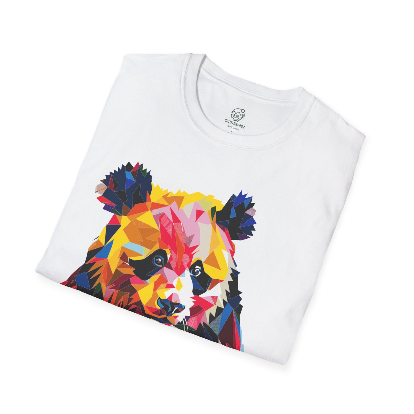 Kaleidoscope Panda Tee - Geometric Colorburst Panda T-Shirt - Unisex Softstyle T-Shirt