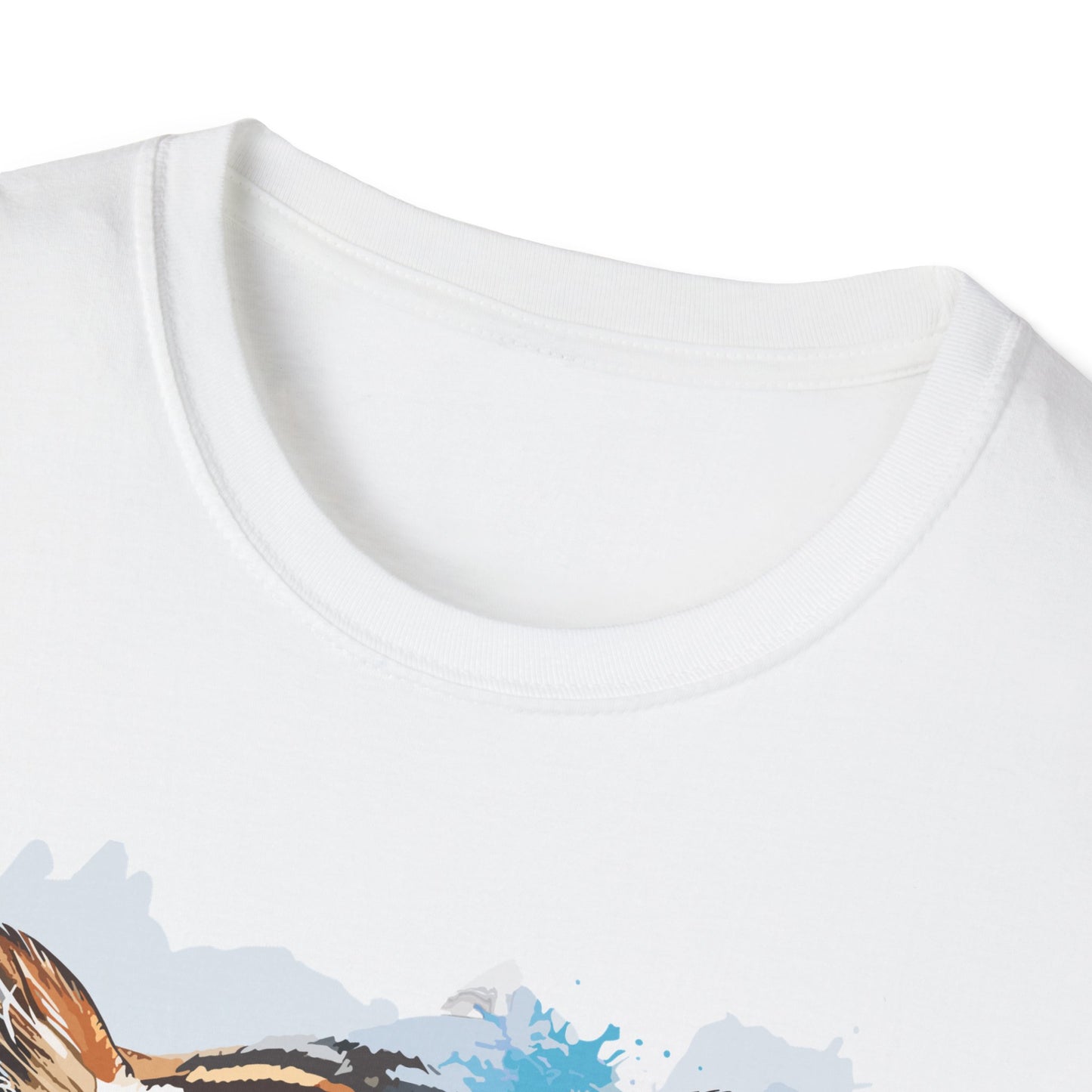 Intellectual Tiger Graphic Tee - Watercolor Feline Elegance T-Shirt - Unisex Softstyle T-Shirt
