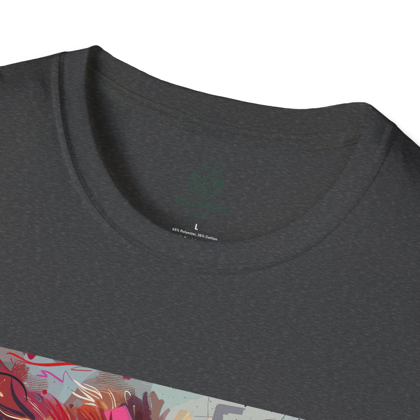 King's Aura Abstract Lion Tee - Vibrant Graffiti Lion Portrait T-Shirt - Unisex Softstyle T-Shirt