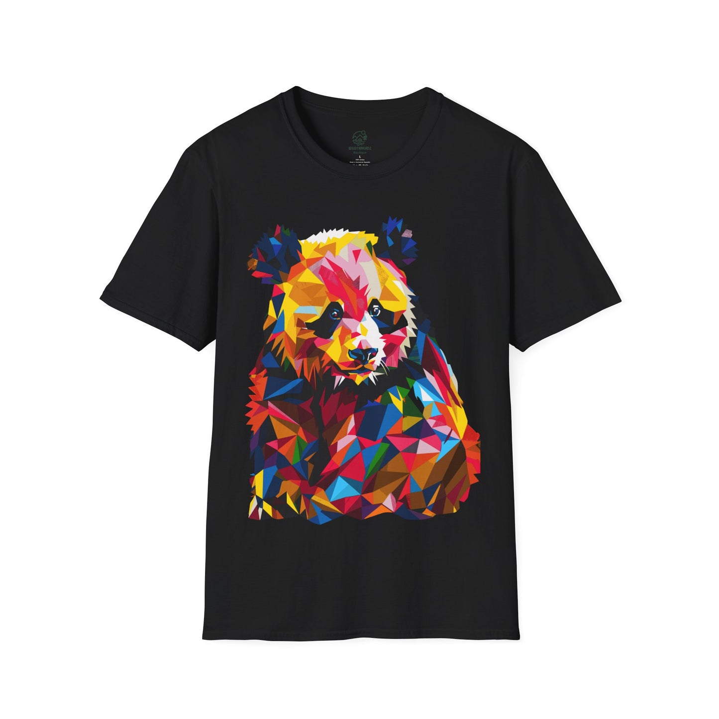 Kaleidoscope Panda Tee - Geometric Colorburst Panda T-Shirt - Unisex Softstyle T-Shirt