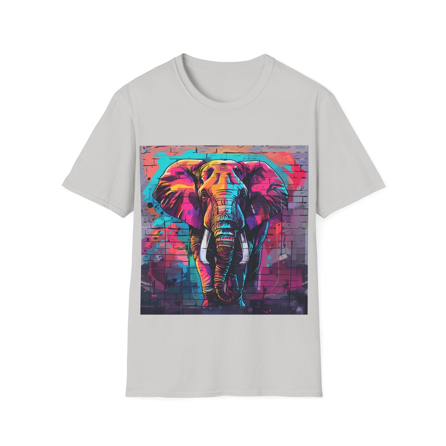 Urban Safari Elephant Tee - Cosmic Graffiti Elephant T-Shirt - Unisex Softstyle T-Shirt