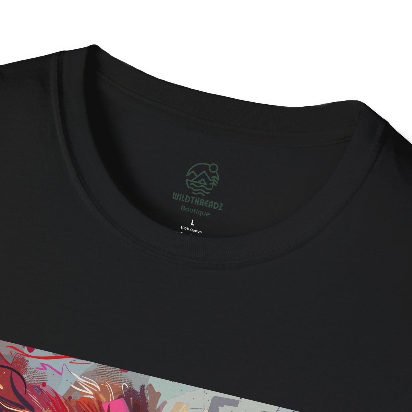 King's Aura Abstract Lion Tee - Vibrant Graffiti Lion Portrait T-Shirt - Unisex Softstyle T-Shirt