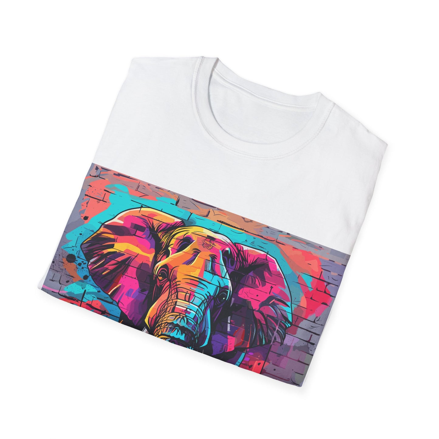 Urban Safari Elephant Tee - Cosmic Graffiti Elephant T-Shirt - Unisex Softstyle T-Shirt
