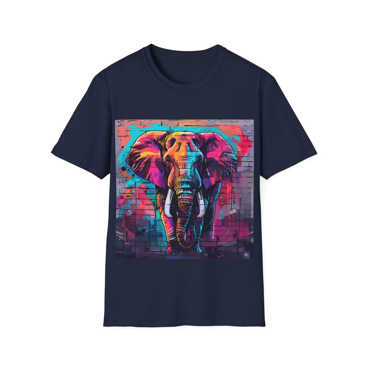Urban Safari Elephant Tee - Cosmic Graffiti Elephant T-Shirt - Unisex Softstyle T-Shirt