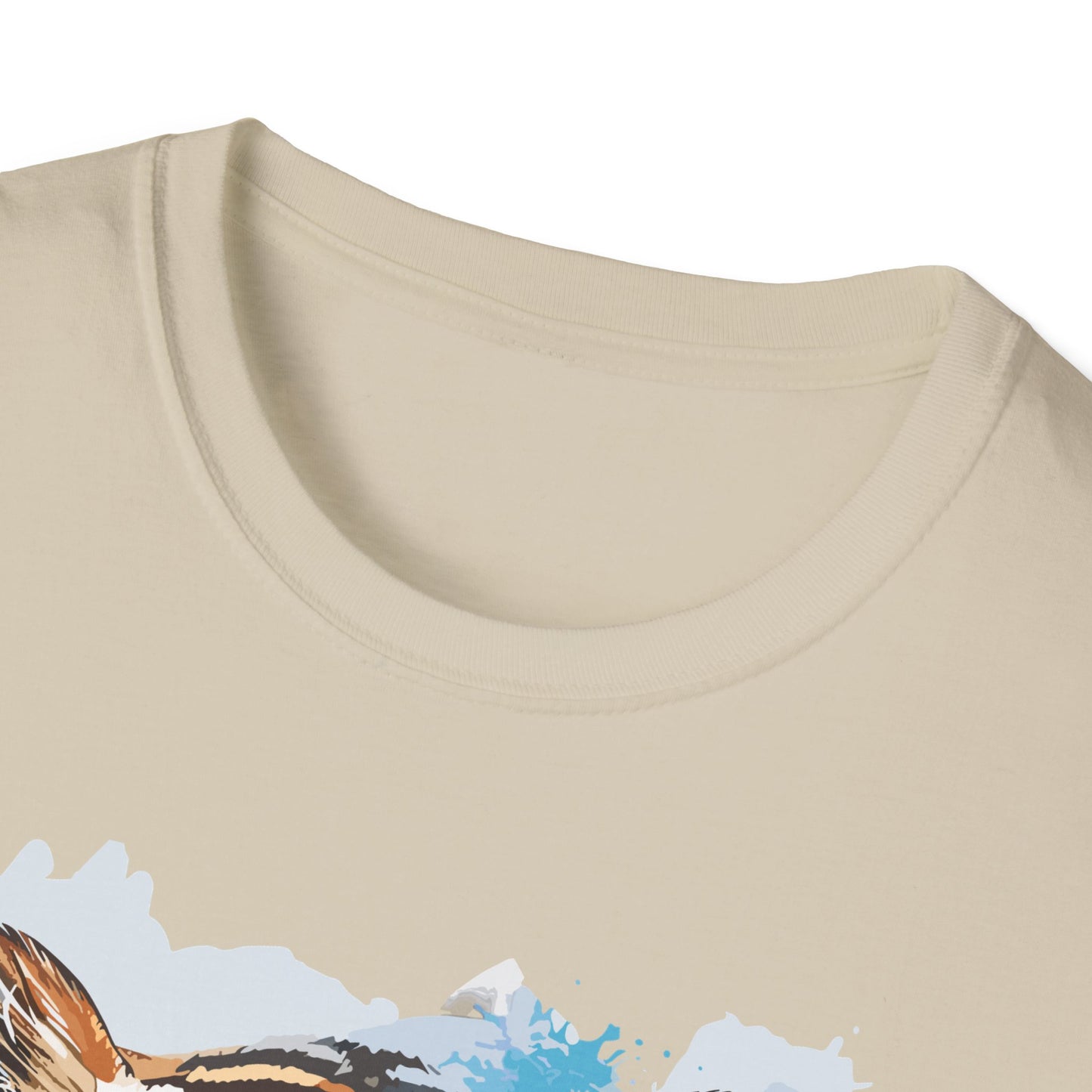 Intellectual Tiger Graphic Tee - Watercolor Feline Elegance T-Shirt - Unisex Softstyle T-Shirt