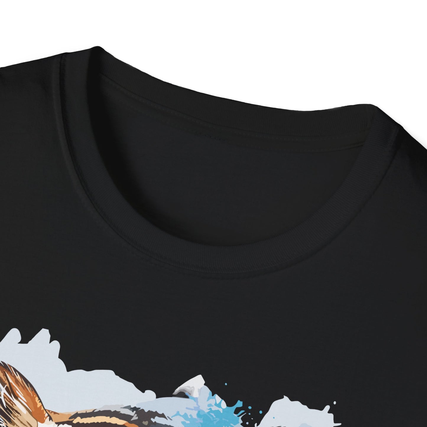 Intellectual Tiger Graphic Tee - Watercolor Feline Elegance T-Shirt - Unisex Softstyle T-Shirt