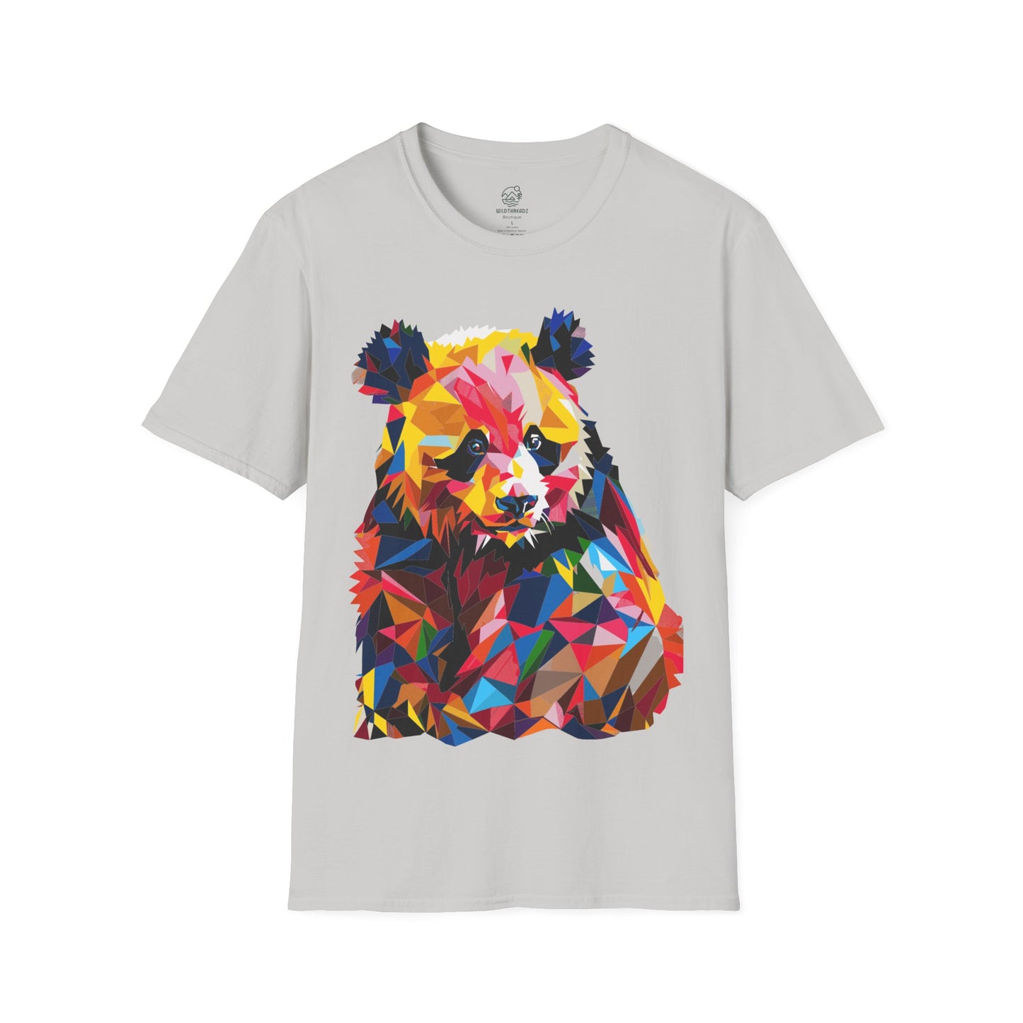 Kaleidoscope Panda Tee - Geometric Colorburst Panda T-Shirt - Unisex Softstyle T-Shirt