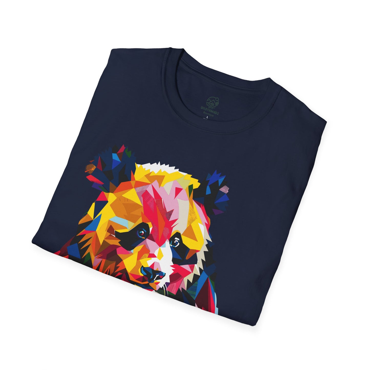 Kaleidoscope Panda Tee - Geometric Colorburst Panda T-Shirt - Unisex Softstyle T-Shirt