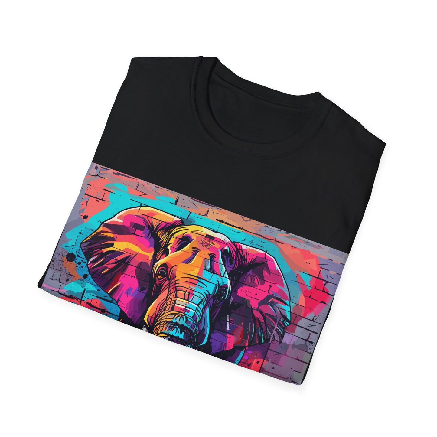 Urban Safari Elephant Tee - Cosmic Graffiti Elephant T-Shirt - Unisex Softstyle T-Shirt