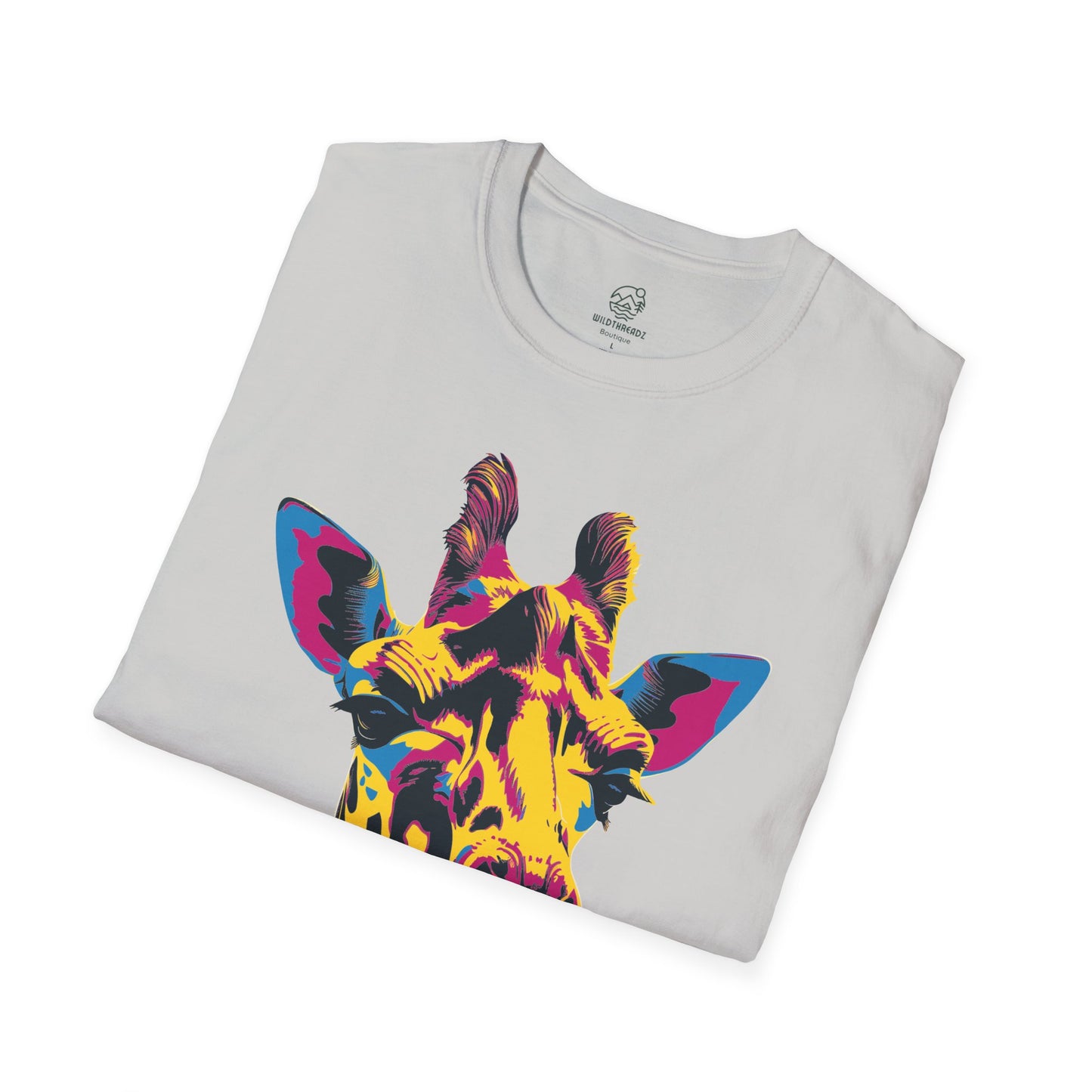 Psychedelic Safari Giraffe Tee - Neon Wilderness Giraffe - Unisex Softstyle T-Shirt