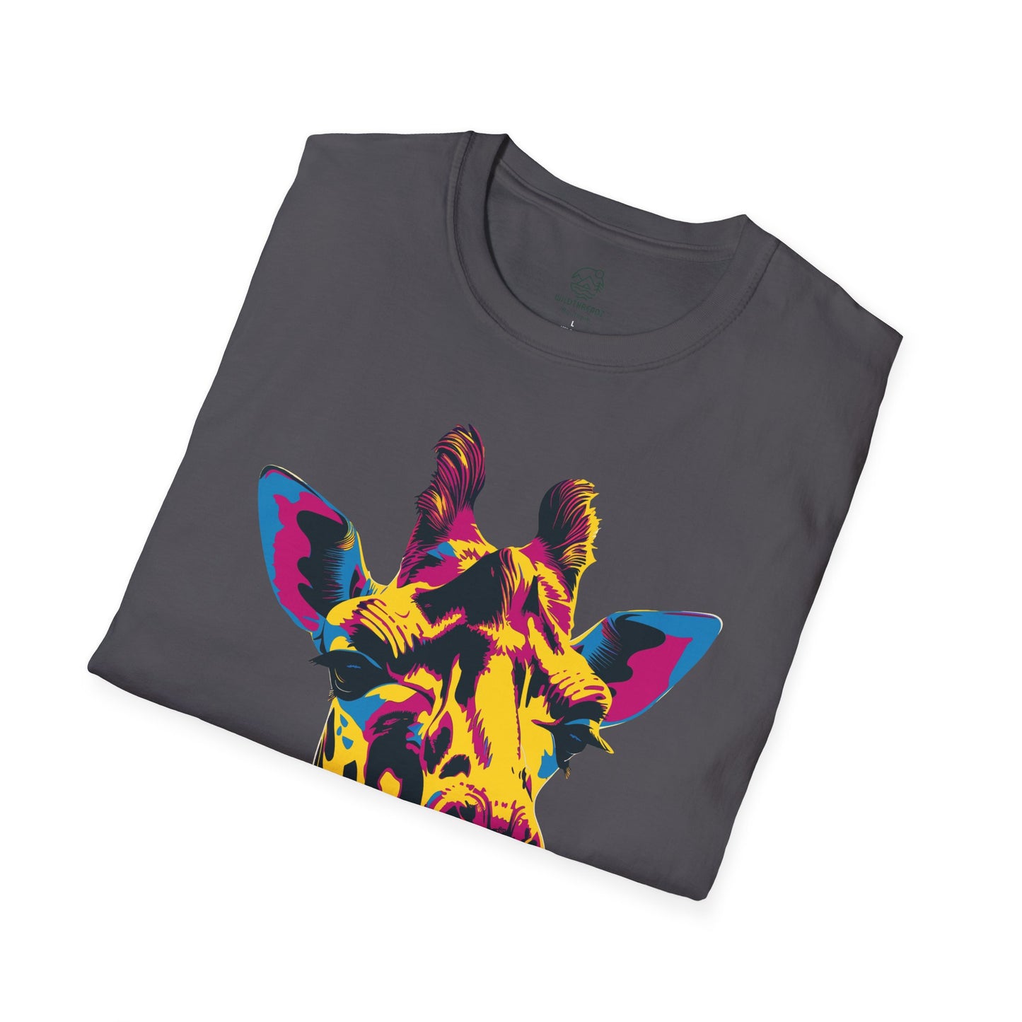 Psychedelic Safari Giraffe Tee - Neon Wilderness Giraffe - Unisex Softstyle T-Shirt