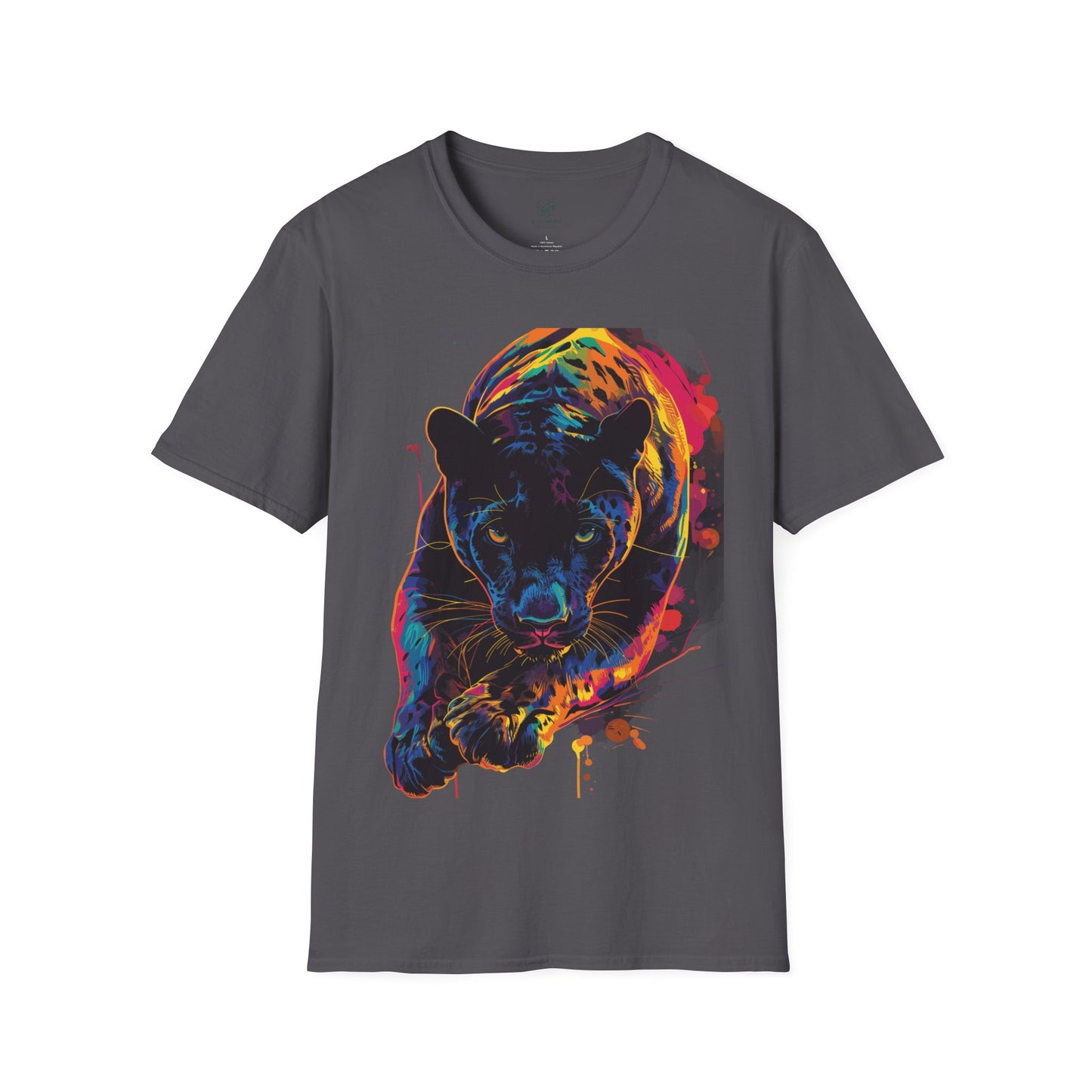 Neon Prowl Panther Tee - Luminous Jungle Predator T-Shirt - Unisex Softstyle T-Shirt