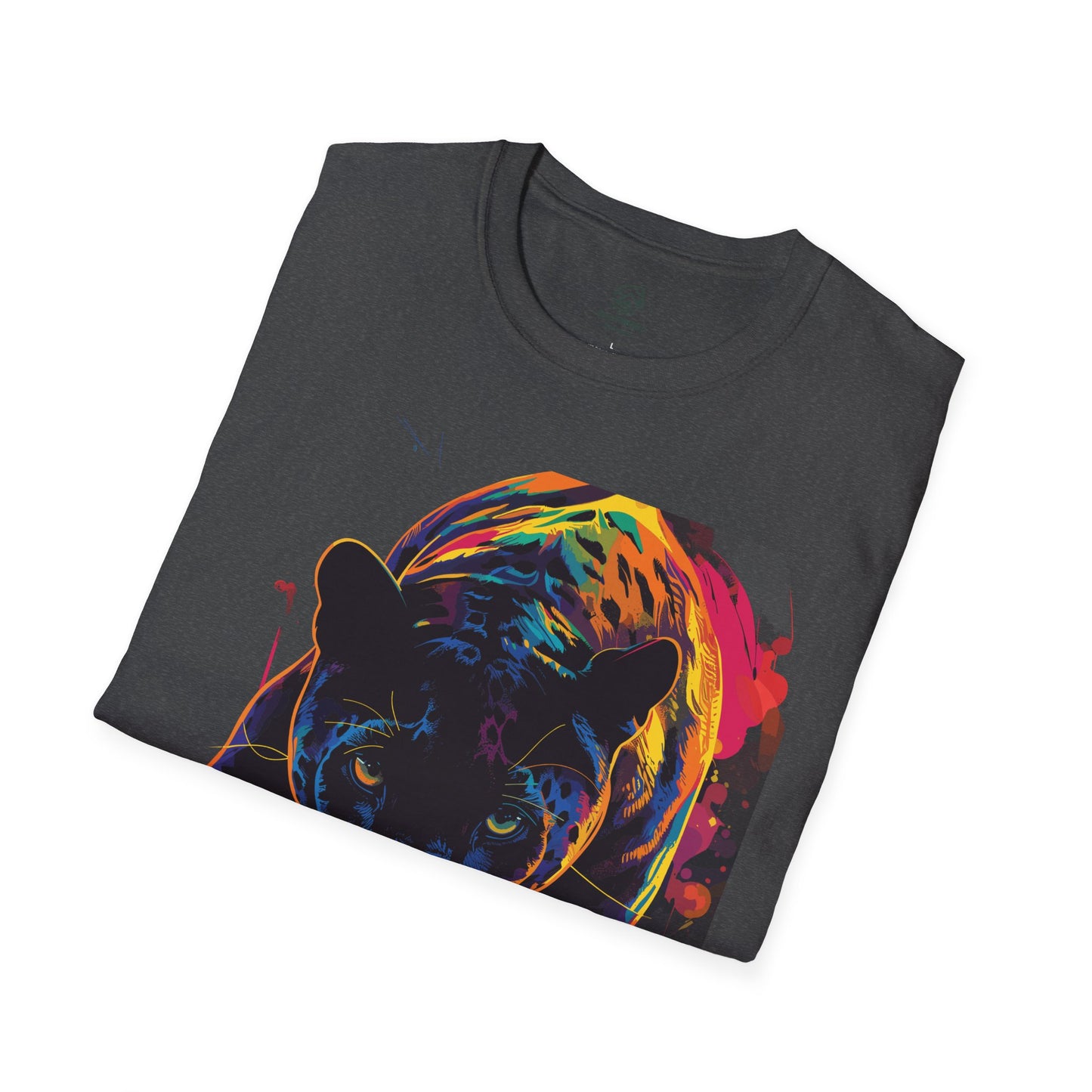 Neon Prowl Panther Tee - Luminous Jungle Predator T-Shirt - Unisex Softstyle T-Shirt