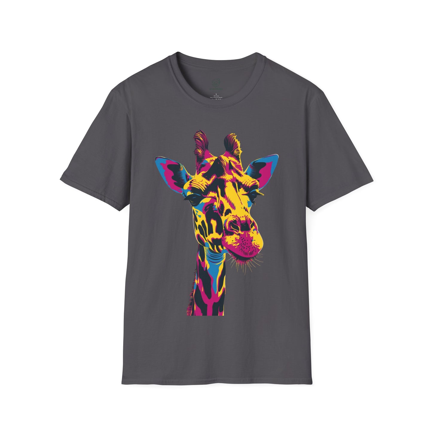 Psychedelic Safari Giraffe Tee - Neon Wilderness Giraffe - Unisex Softstyle T-Shirt