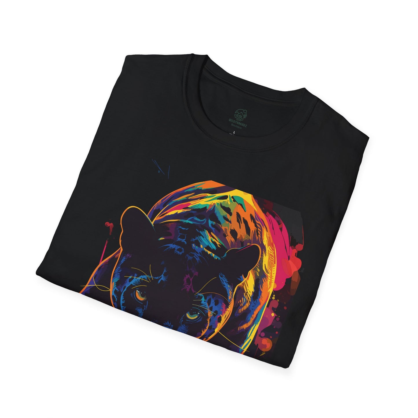 Neon Prowl Panther Tee - Luminous Jungle Predator T-Shirt - Unisex Softstyle T-Shirt