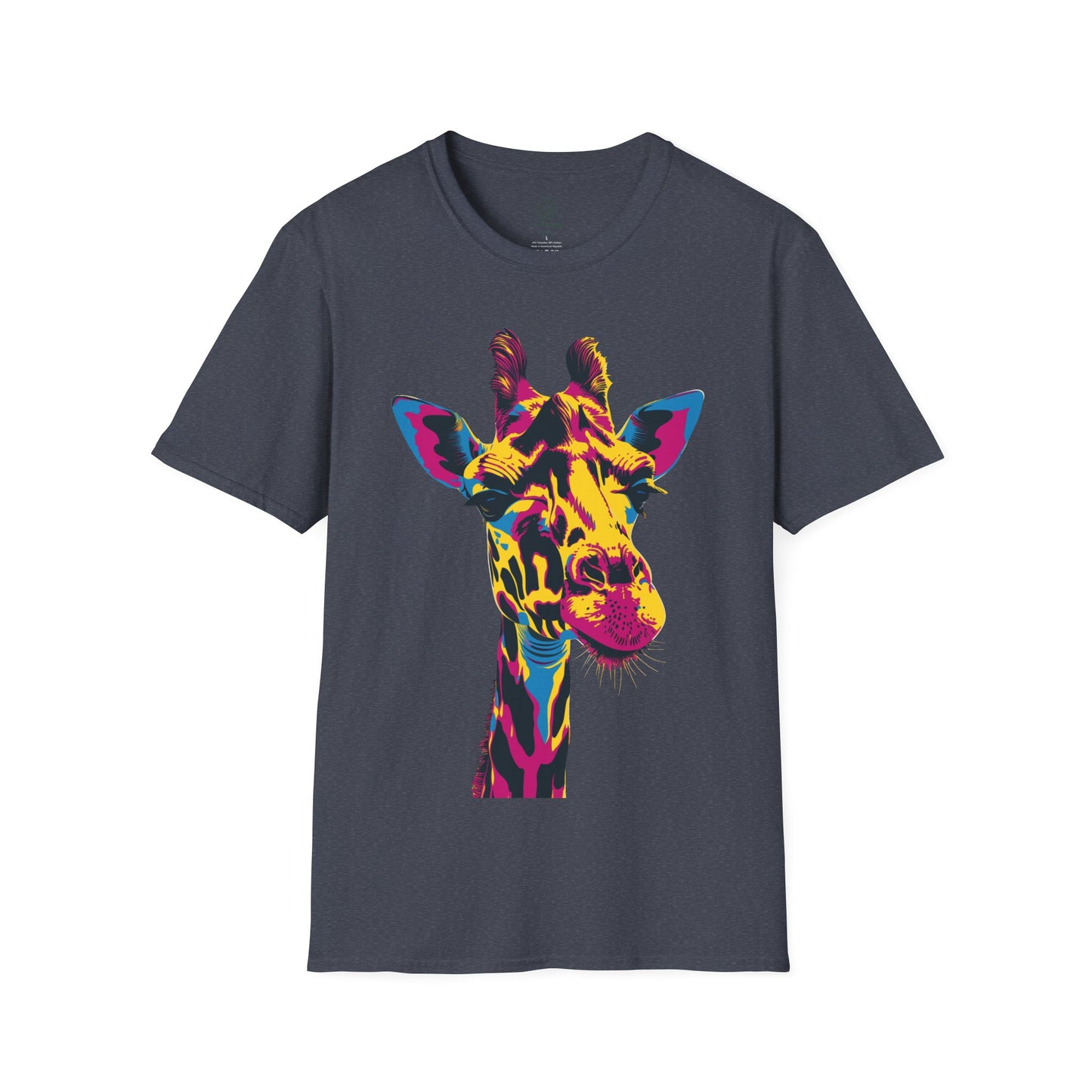 Psychedelic Safari Giraffe Tee - Neon Wilderness Giraffe - Unisex Softstyle T-Shirt