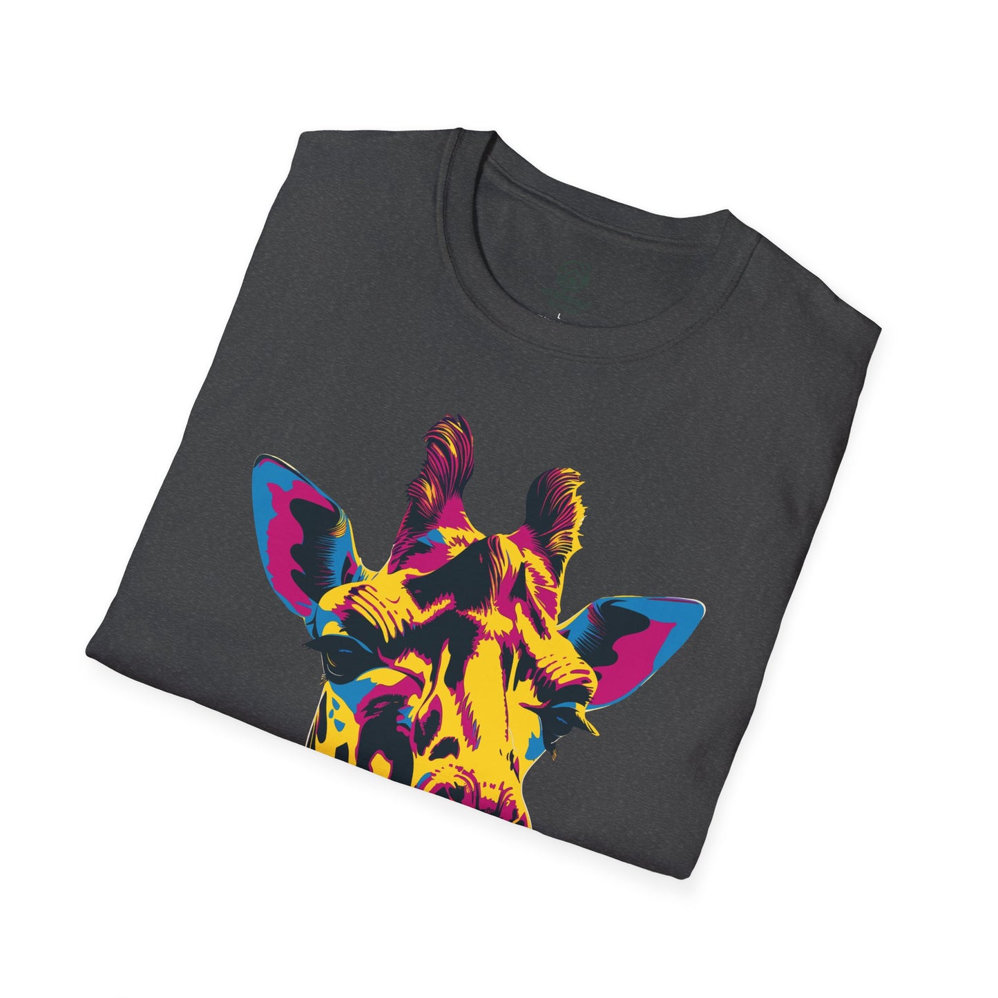 Psychedelic Safari Giraffe Tee - Neon Wilderness Giraffe - Unisex Softstyle T-Shirt